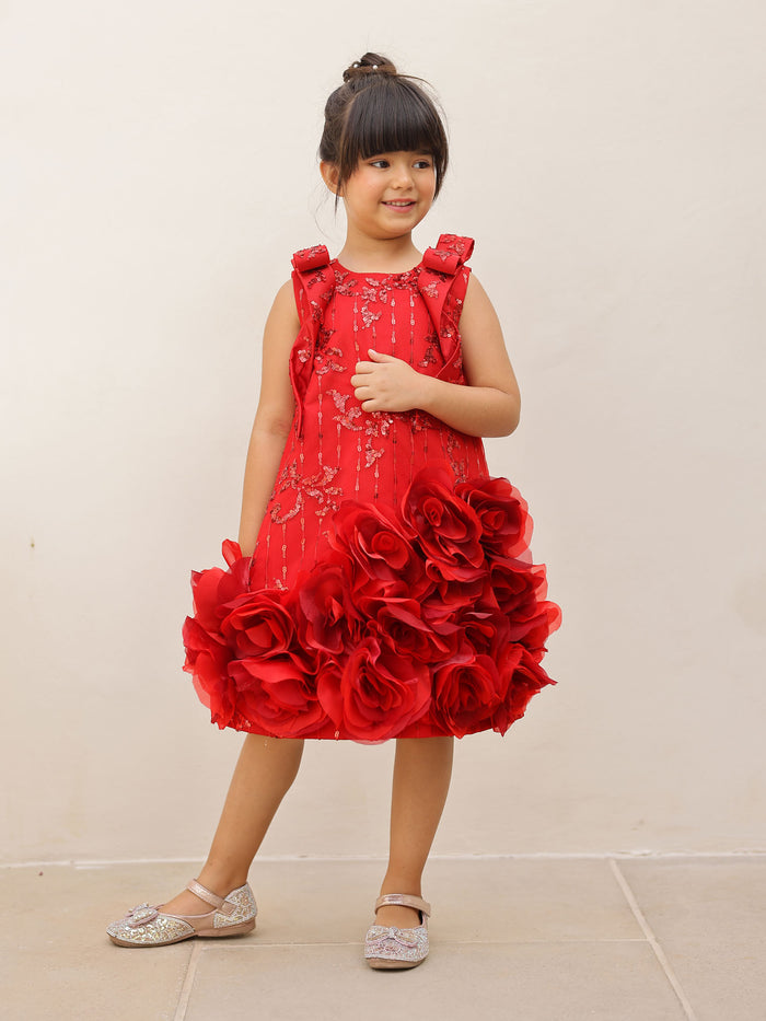 JANYAS CLOSET Red Rosabella Couture Party Dress