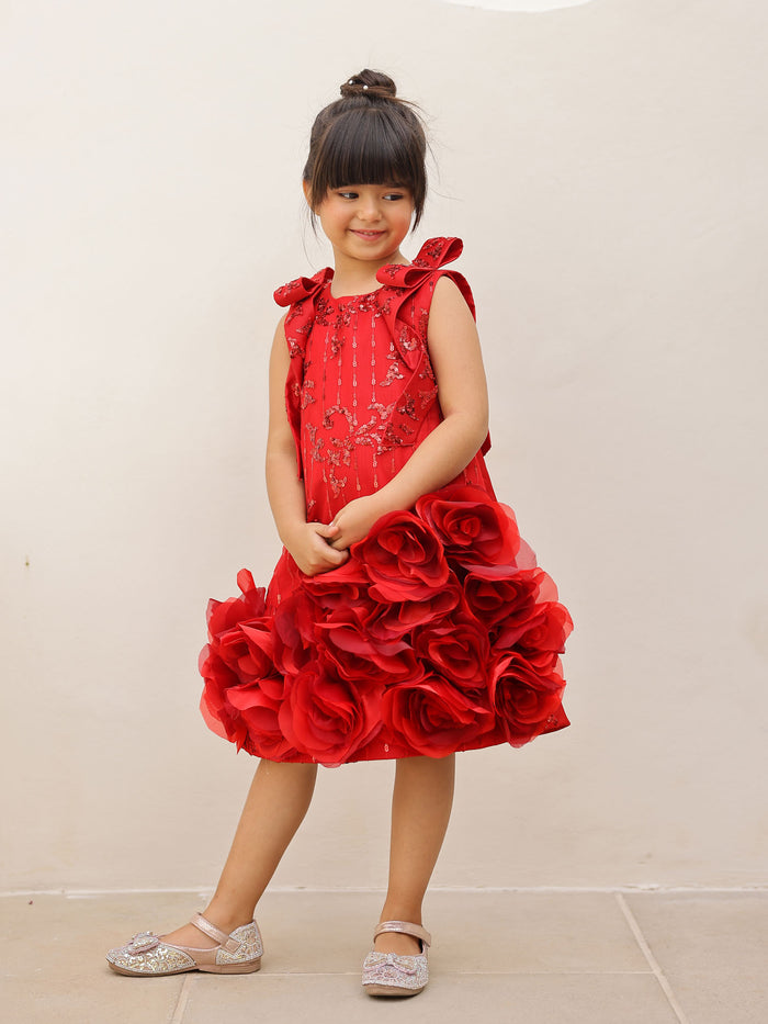 JANYAS CLOSET Red Rosabella Couture Party Dress