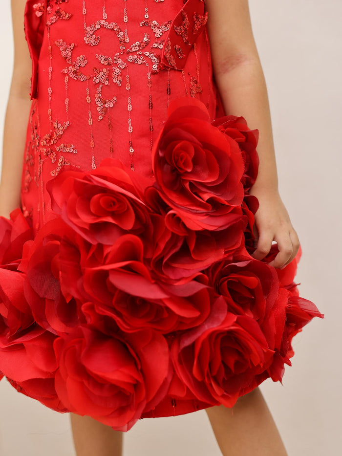JANYAS CLOSET Red Rosabella Couture Party Dress