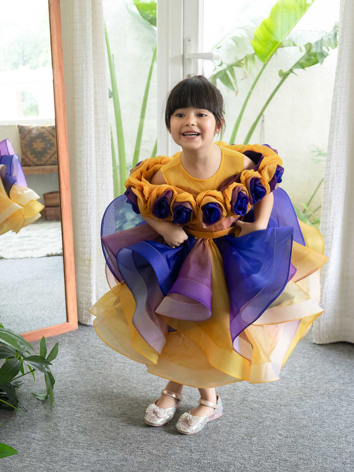 JANYAS CLOSET Rosette Royale Ombre Convertible Dress