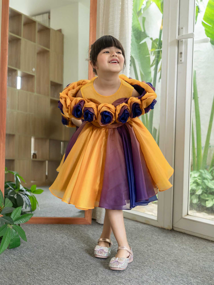 JANYAS CLOSET Rosette Royale Ombre Convertible Dress