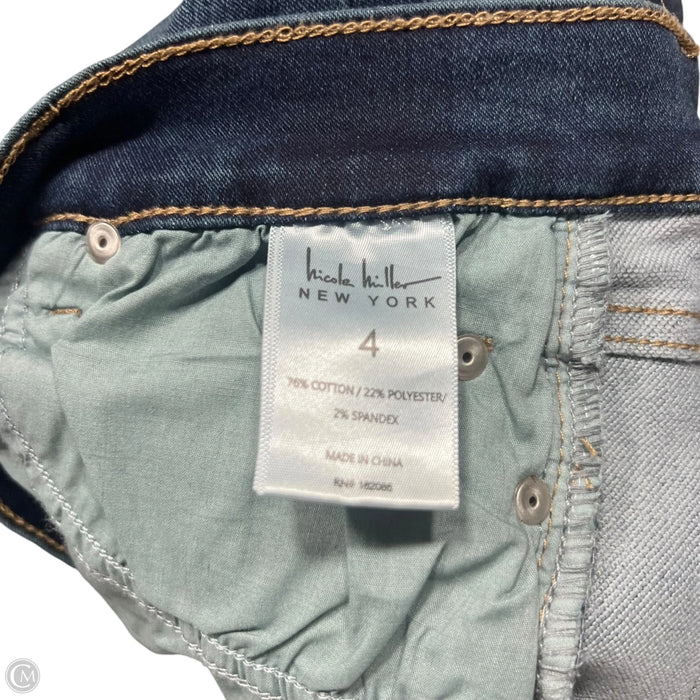 Jeans Skinny By Nicole By Nicole Miller In Blue Denim, Size: 4