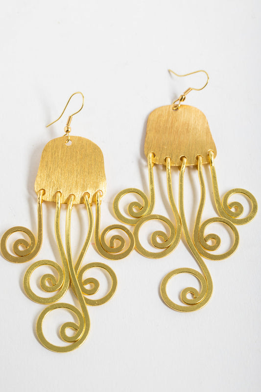 jellyfish shaped dangle earrings