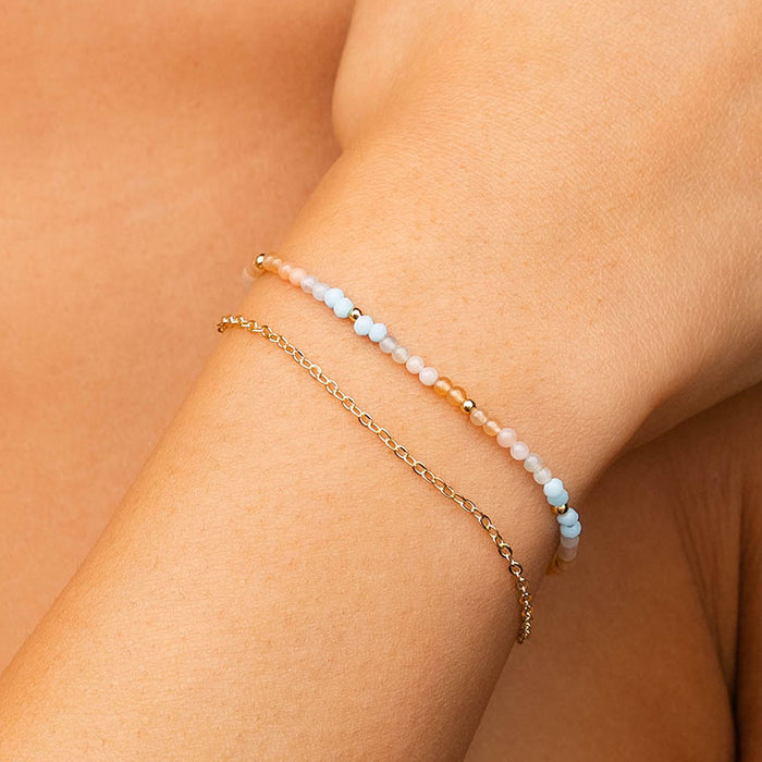 Joy 2mm Layered Healing Bracelet, on wrist