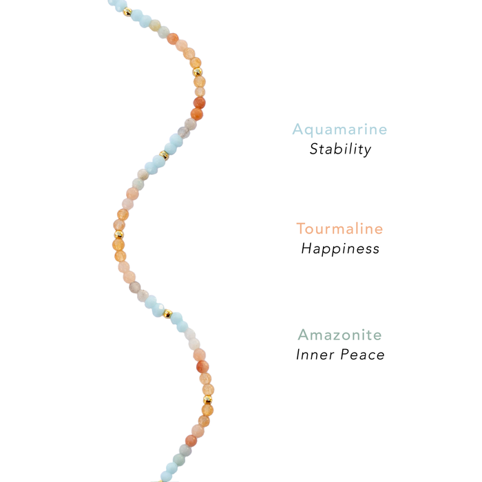 Joy 2mm Layered Healing Bracelet, gemstone detail