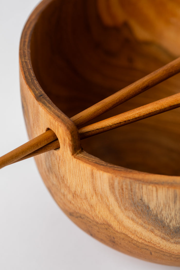 Kayu Teak Noodle Bowl w/ Chopsticks