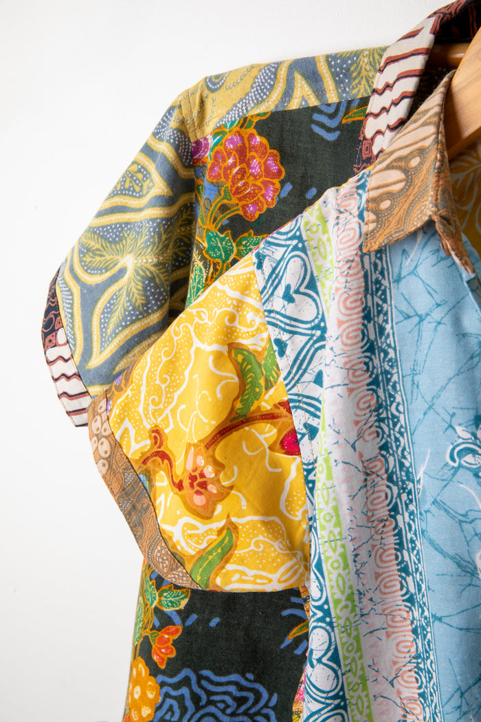 Kids one of a kind patchwork button up shirt