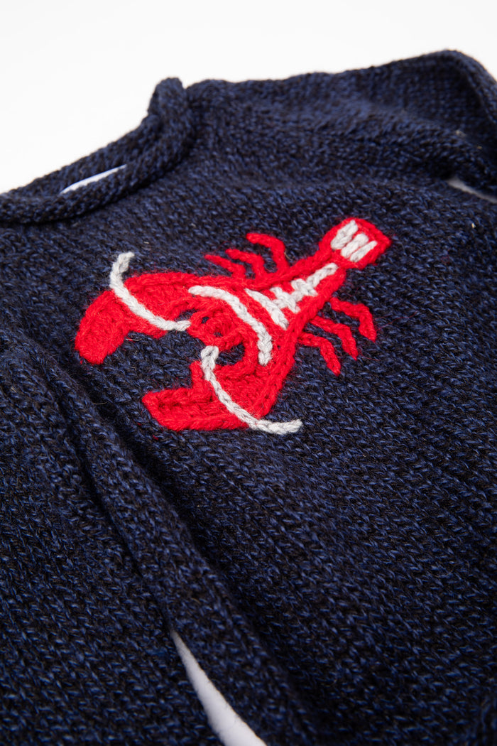 Navy Lobster Baby Sweater in Navy