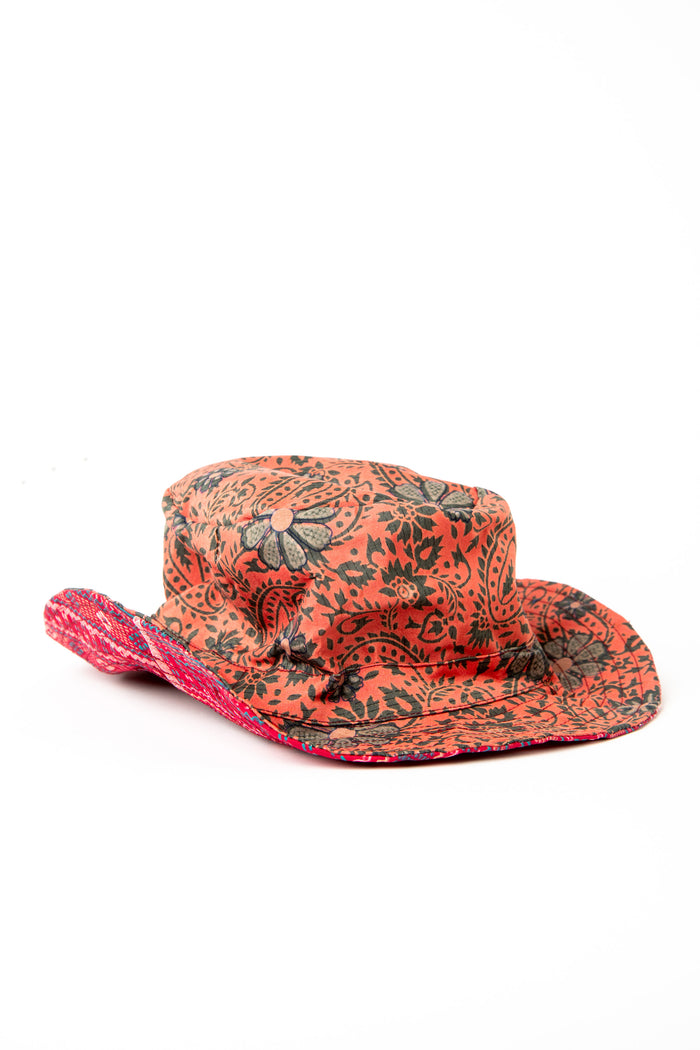 Kids silk reversible bucket hat