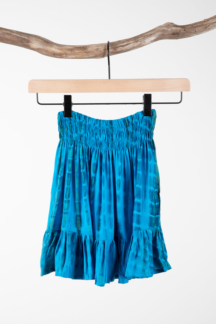 Kids tie dye skirt in blue