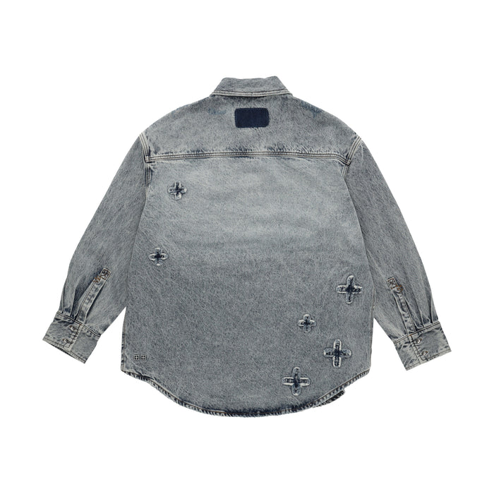 klassic kraftwerk Blue Oversized shirt