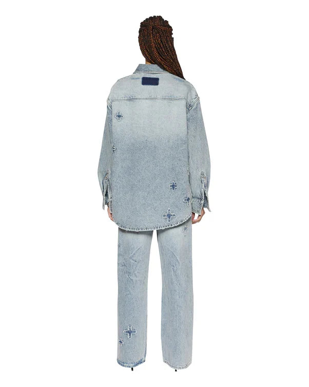 klassic kraftwerk Blue Oversized shirt