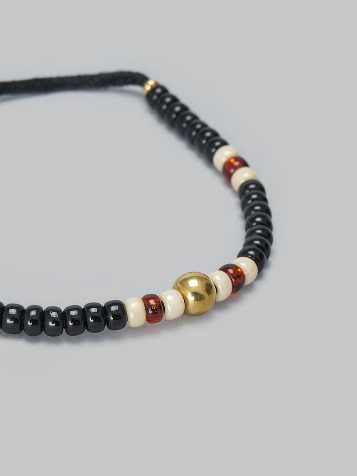 Kobashi Studio 5mm Traditional Beads Bracelet Black Orange closeup