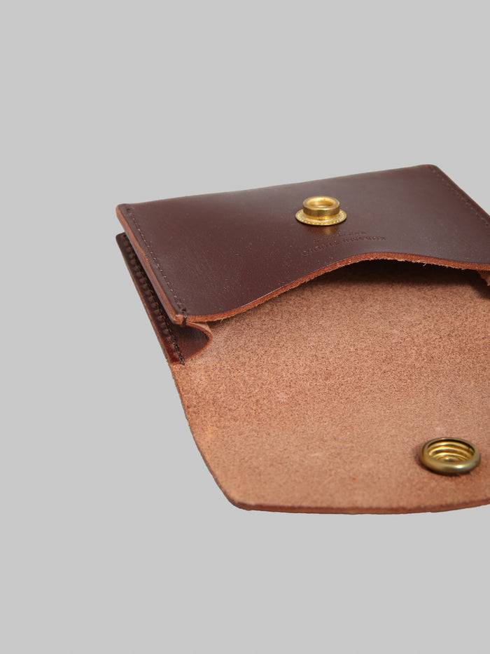 Kobashi Studio Leather Card Case Brown texture interior