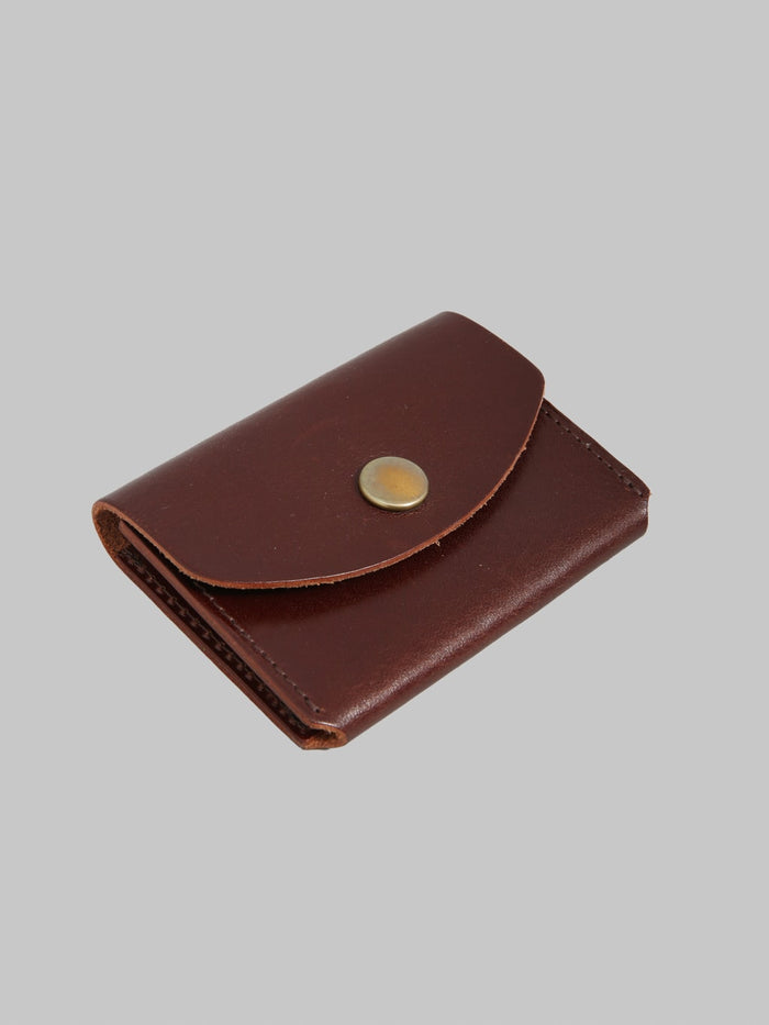 Kobashi Studio Leather Card Case Brown button
