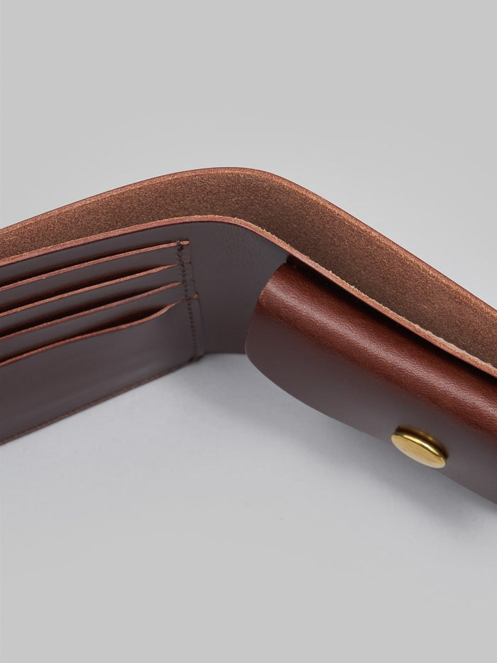 kobashi studio leather fold wallet brown details