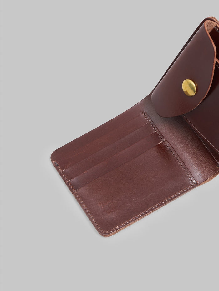 kobashi studio leather fold wallet brown slots