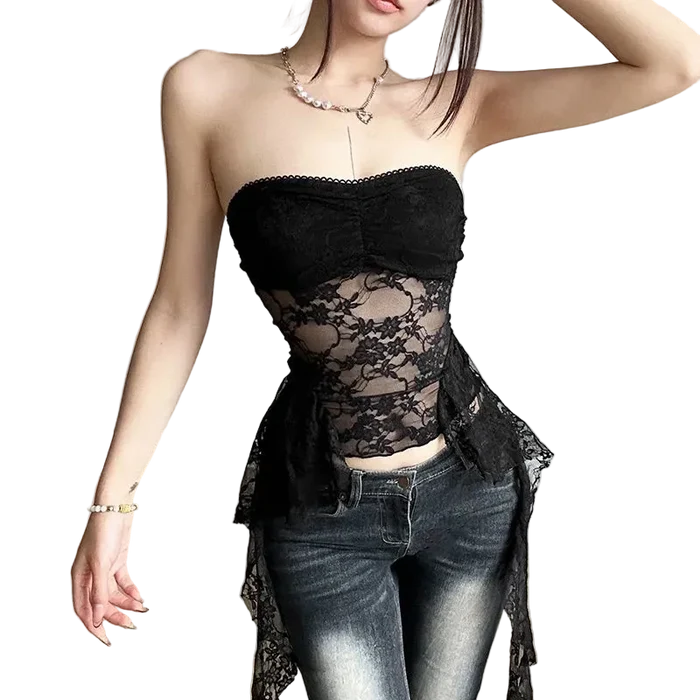 Lace Irregular Top
