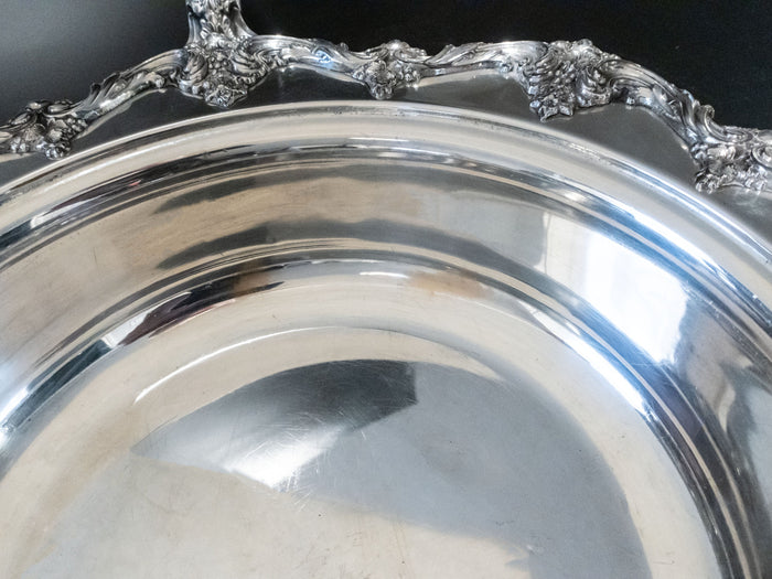 Large Silver Plate Covered Chafing Dish Stand EG Webster Dining & Serving