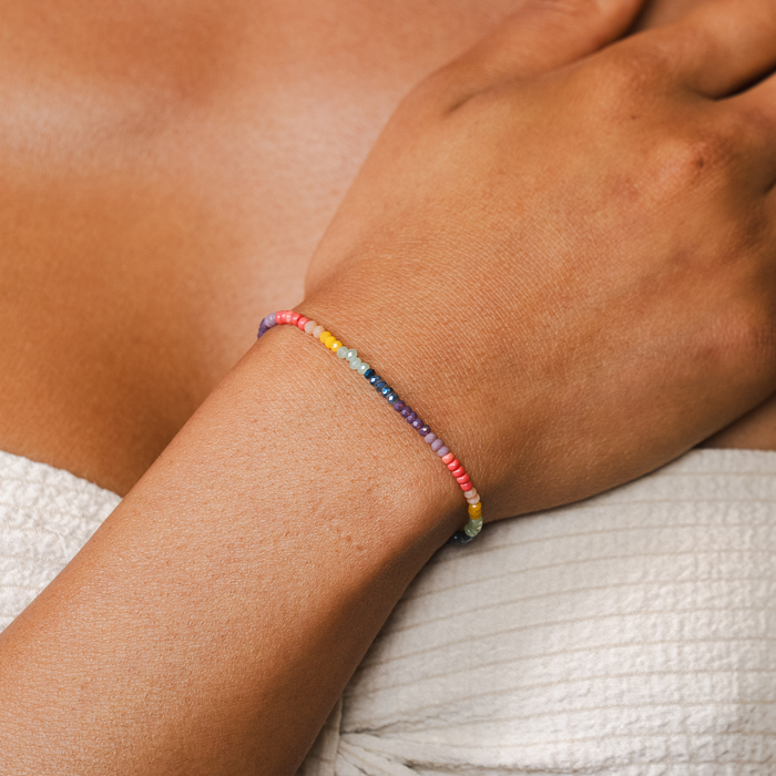 "Live Bright. Be Bold" Goddess Bracelet, on wrist