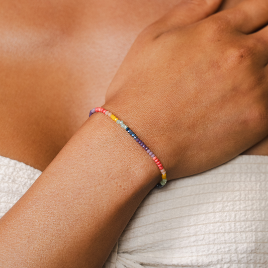 "Live Bright. Be Bold" Goddess Bracelet, on wrist