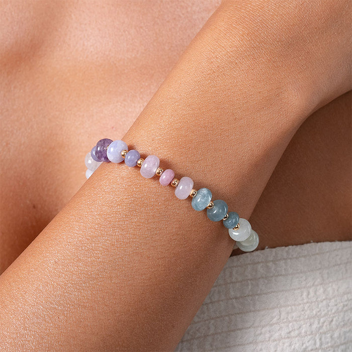 Live Free Statement Healing Bracelet, on wrist