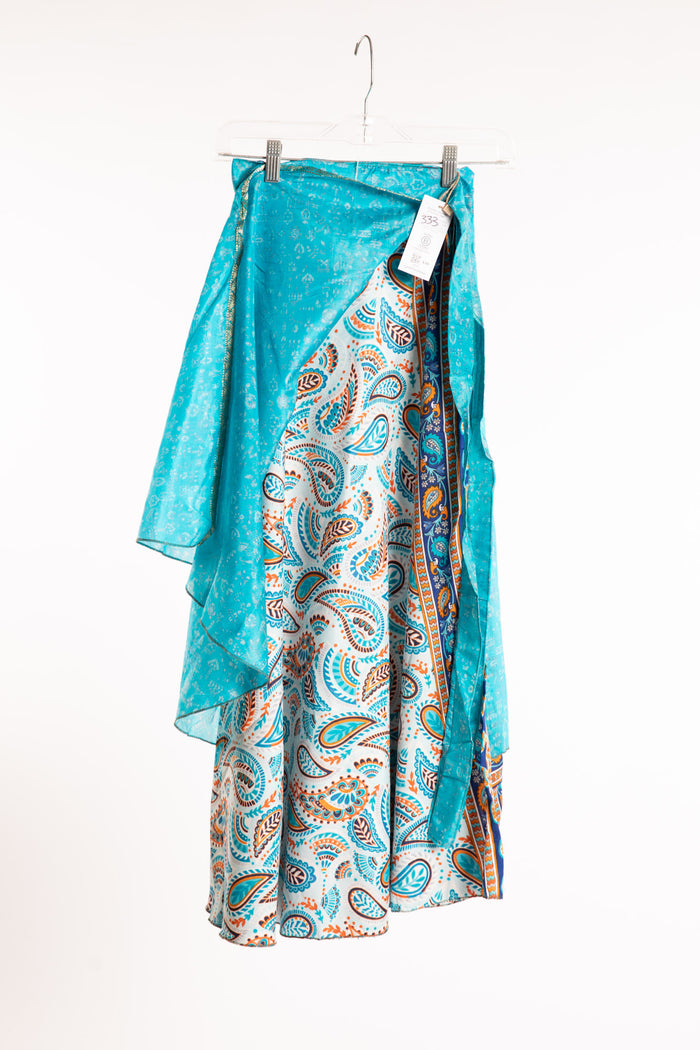 Long Sari Silk Wrap Skirt
