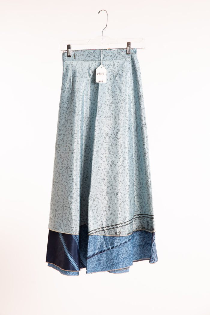 Long Sari Silk Wrap Skirt