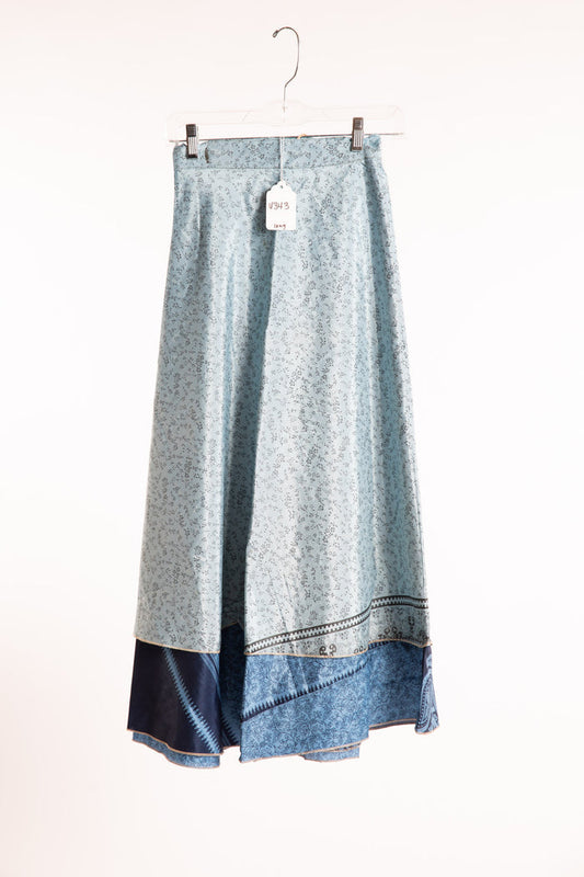Long Sari Silk Wrap Skirt