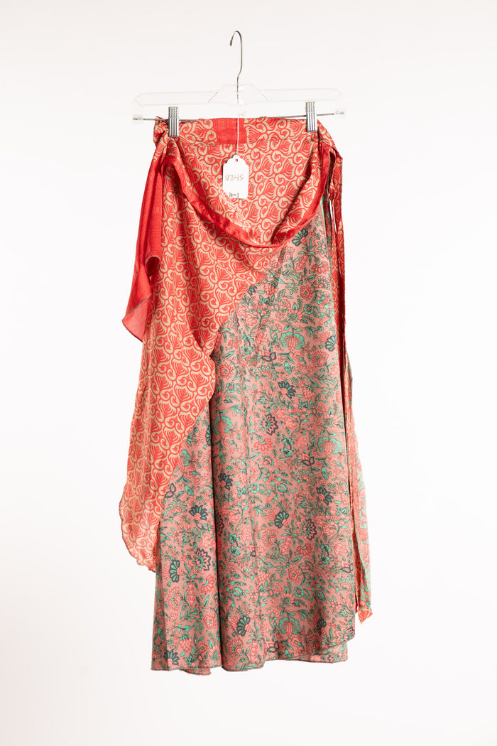 Long Sari Silk Wrap Skirt