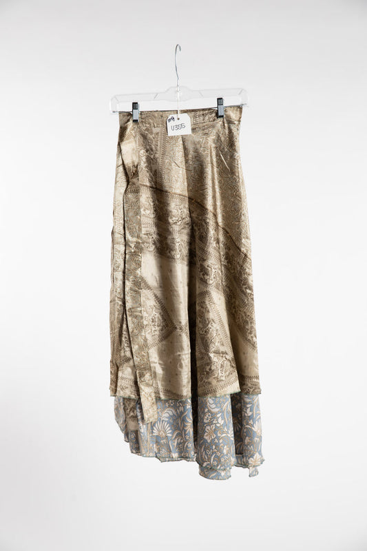 Long Sari Silk Wrap Skirt