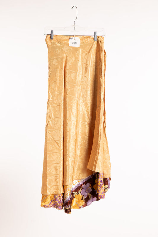 Long Sari Silk Wrap Skirt