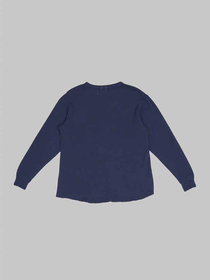 Loop Weft Double Face Hex Honeycomb Crewneck Thermal navy back
