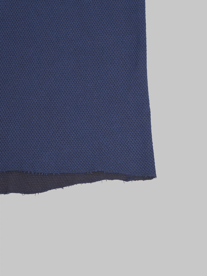 Loop Weft Double Face Hex Honeycomb Crewneck Thermal navy fabric