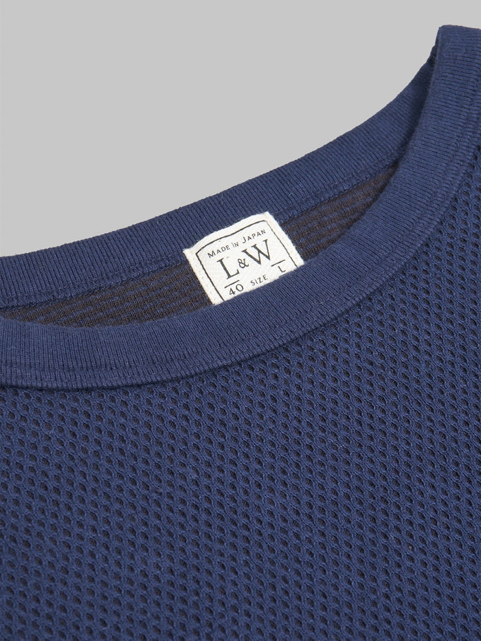 Loop Weft Double Face Hex Honeycomb Crewneck Thermal navy interior tag