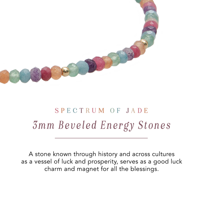 Lucky Charm 3mm Healing Bracelet, jade bead detail