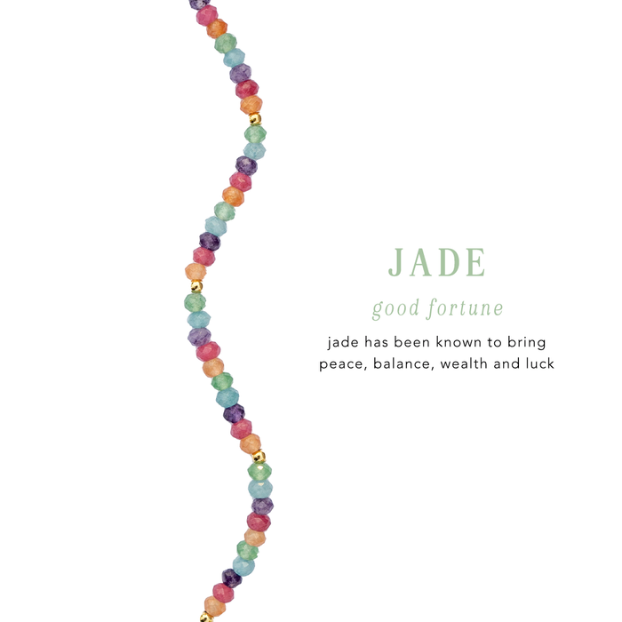 Lucky Charm 3mm Healing Bracelet, jade stone chart