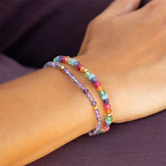 Lucky Charm 3mm Healing Bracelet, stacked on wrist