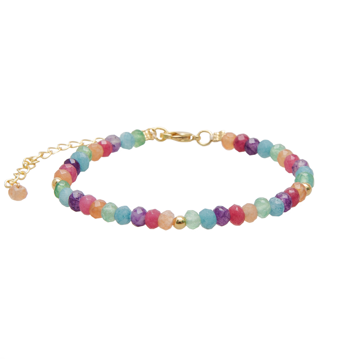 Lucky Charm Necklace + Bracelet 3mm Set, flat lay bracelet