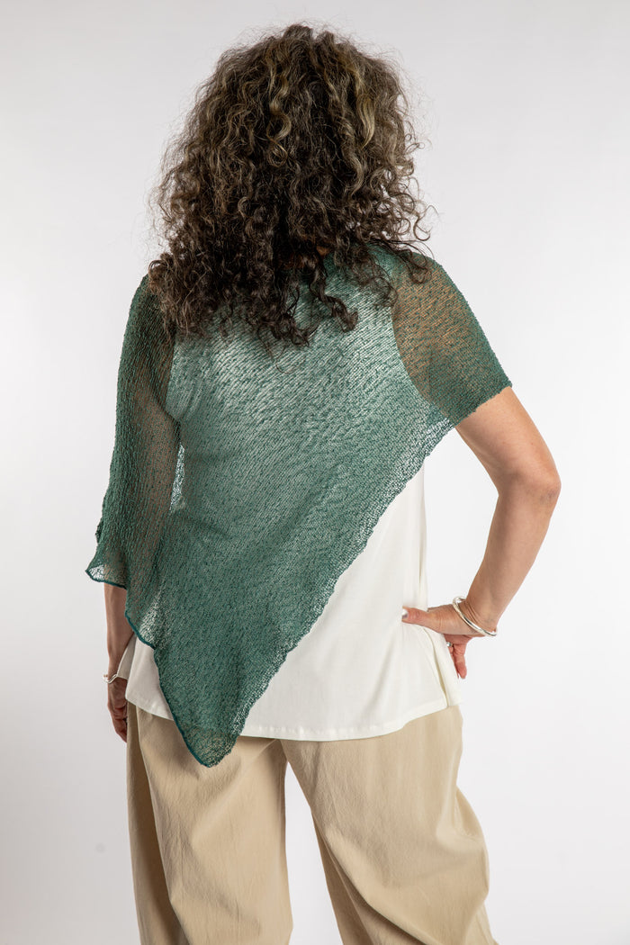 Susan is wear the Magic Lightweight Capelet in Teal