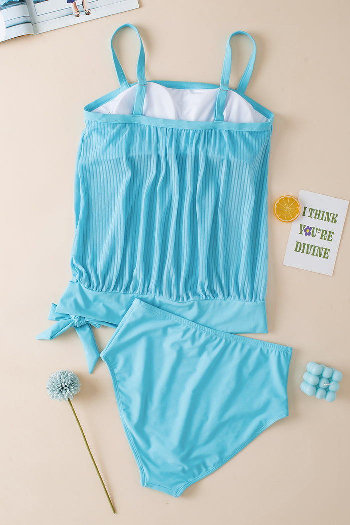 Maillot de bain tankini en maille rayée *