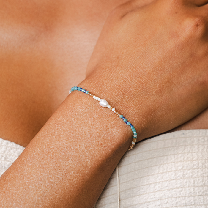 "Make Waves" Goddess Bracelet, on wrist