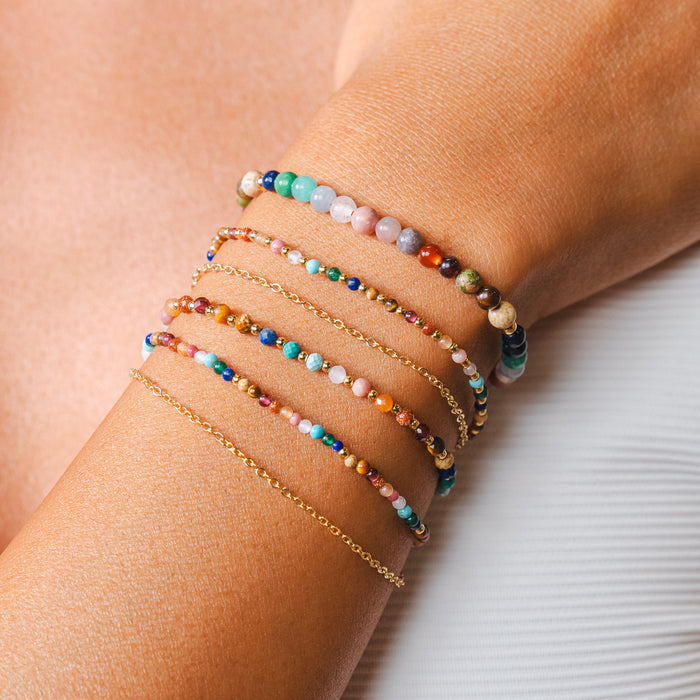 Master Healer 3mm Healing Bracelet, stacked on wrist