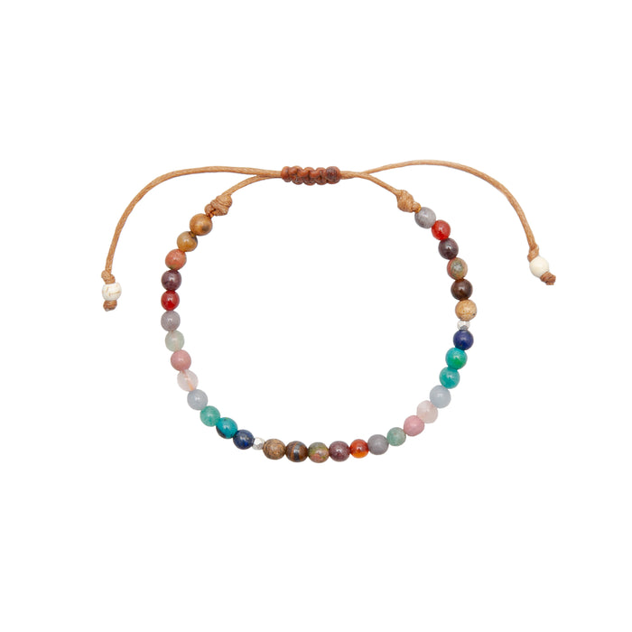 Master Healer 4mm Healing Bracelet, flat lay adjustable cord