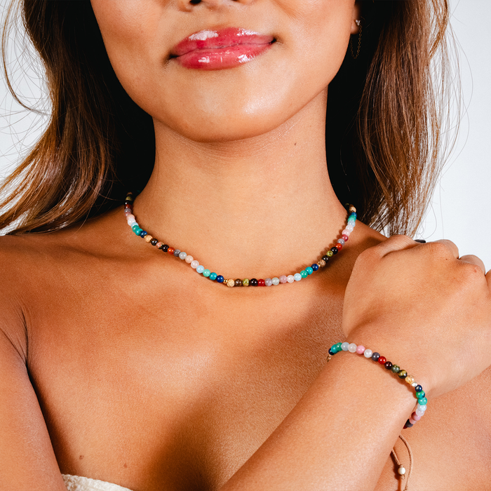Master Healer 4mm Jewelry Set, worn on neck and wrist