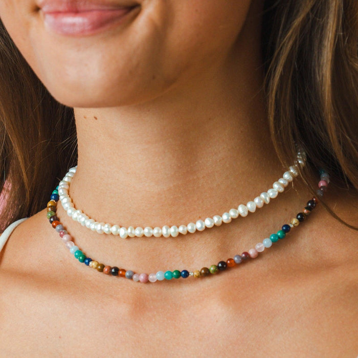 Master Healer + Self Love Necklace Stack, layered on neck