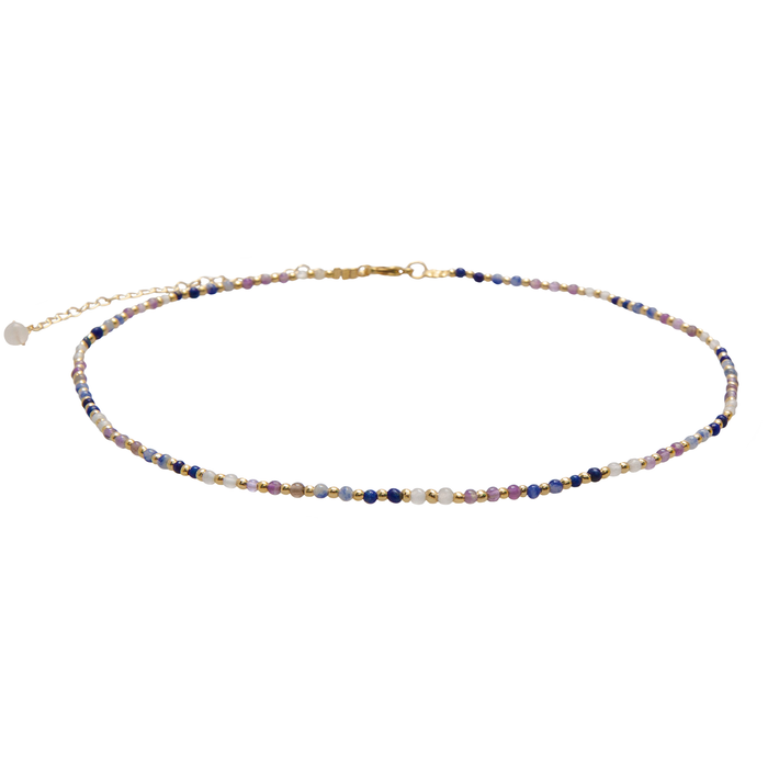 Master Manifestor 2mm Healing Necklace, flat lay gold chain