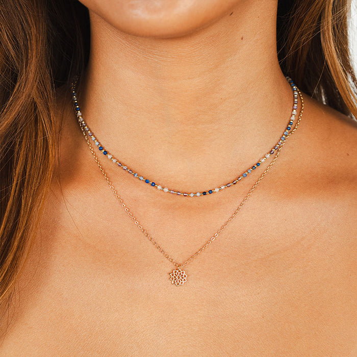 Master Manifestor 2mm Healing Necklace, worn with pendant necklace