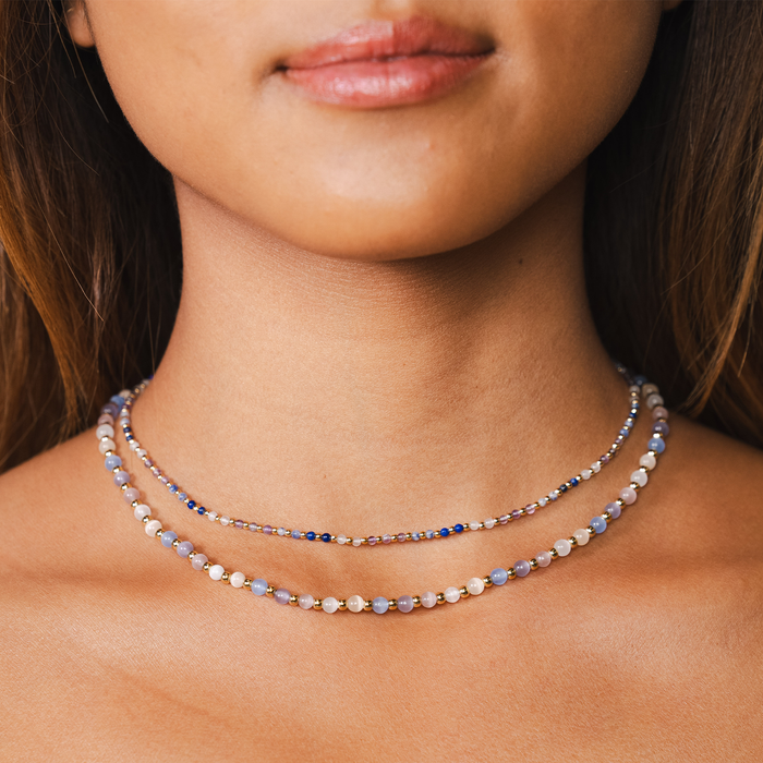 Master Manifestor 2mm Healing Necklace, layered on neck