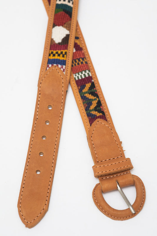 Maya Handmade Leather Belt in Verde Botella